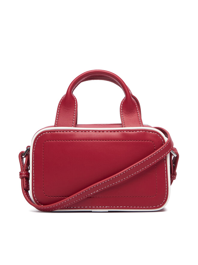 Calvin Klein Handtasche Calvin Klein Contrast Ck Mini Bauletto Bag LV04F1257G Dunkelrot