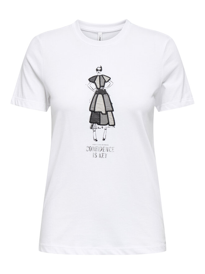 ONLY ONLY Camiseta Emma 15329752 Blanco Regular Fit