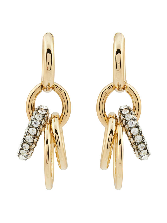 Tory Burch Ohrringe Tory Burch Miller Pave Interlocking Earring 160179 Goldfarben