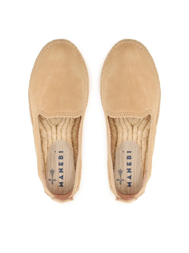Manebi Espadrilles Manebi Suede Flat Espadrilles Bézs