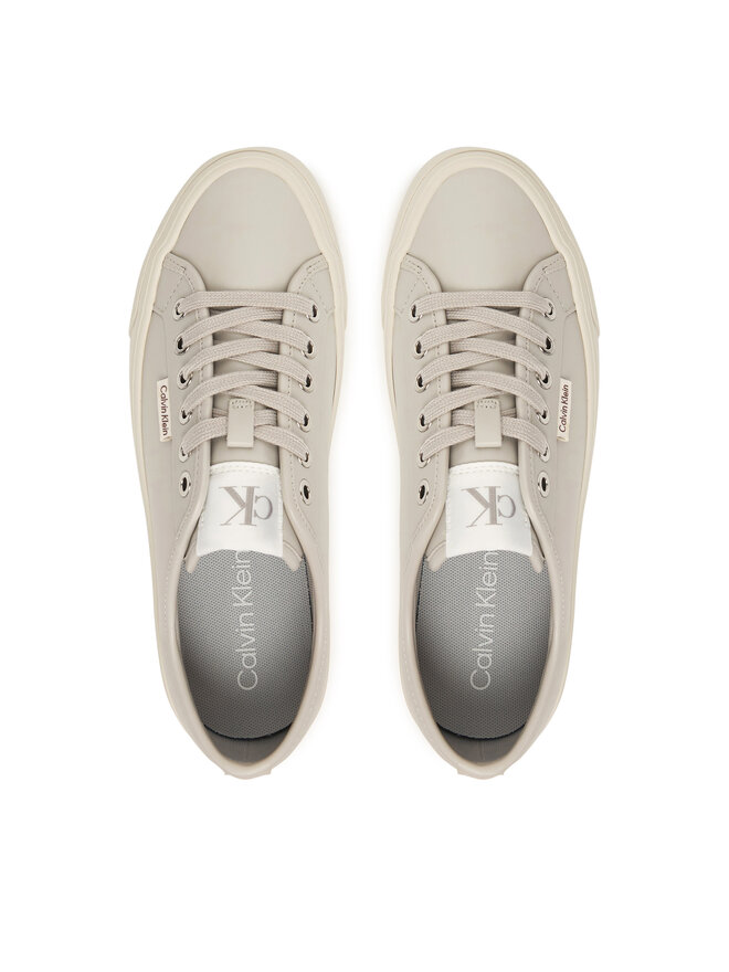 Calvin Klein Sneakers Calvin Klein Vulc Flatf Lace Up Lth YW0YW01932 Grigio
