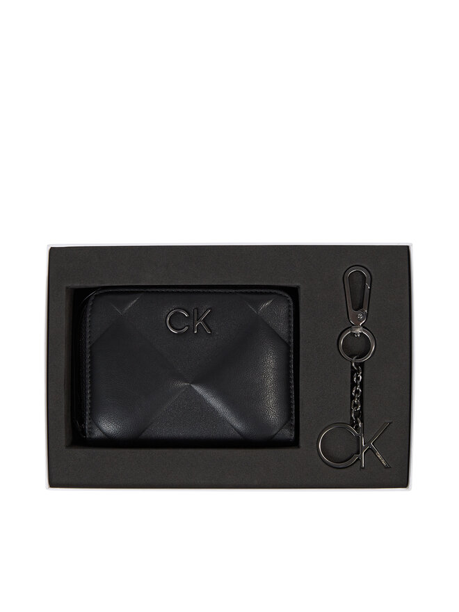 Calvin Klein Set novčanik i privjesak Calvin Klein Ck Quilt Wallet Md/ Key Chain K60K611329 Crna