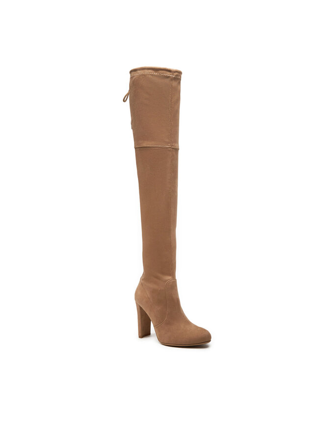 Stivali sopra il ginocchio beige discount