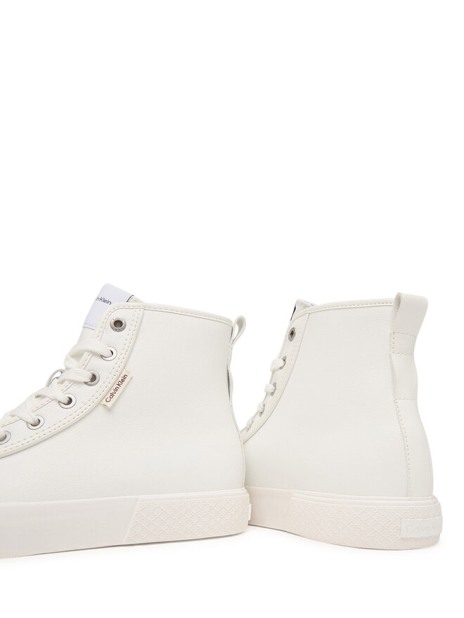Calvin Klein Sneakers aus Stoff Calvin Klein Vulc Lace Up Hightop Lth HW0HW03076 Weiß