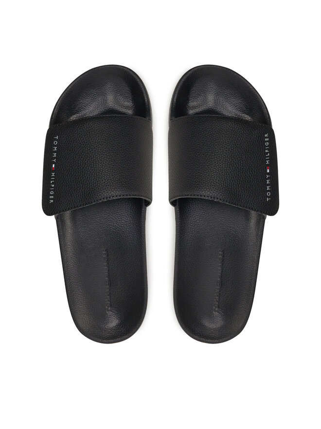 Tommy Hilfiger Šľapky Tommy Hilfiger Strappy Hilfiger Pool Slide FM0FM05095 Čierna