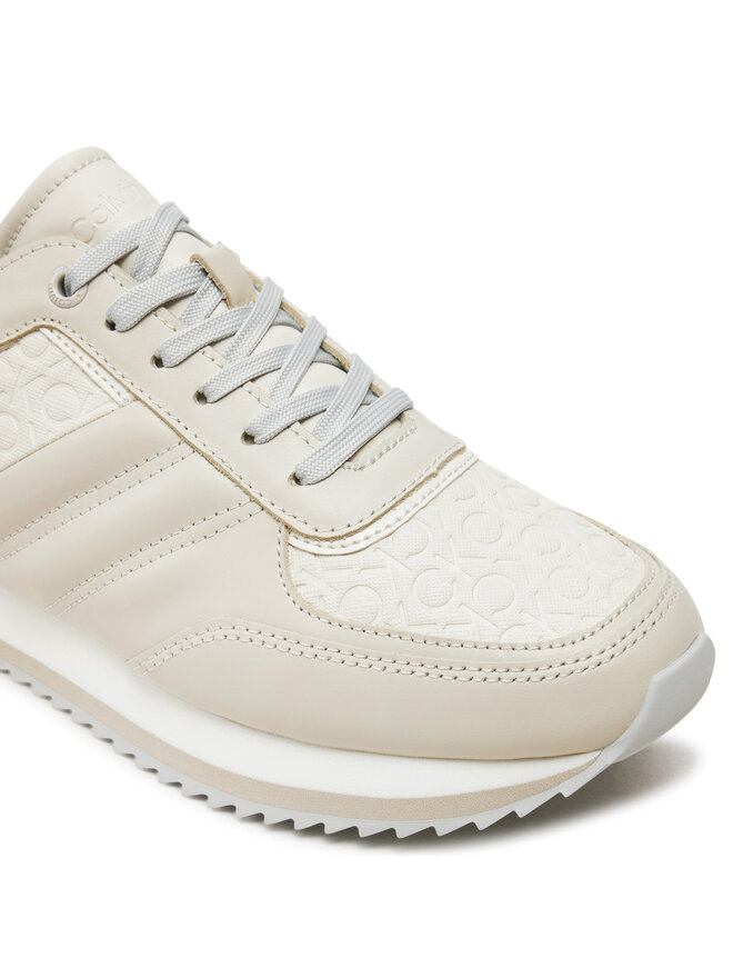 Calvin Klein Sneakersy Calvin Klein Runner Lace Up Saff Mono HW0HW02102 Béžová