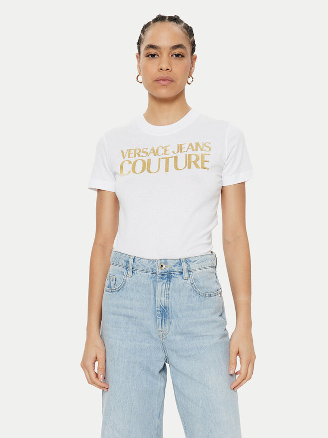 Versace Jeans Couture Versace Jeans Couture Camiseta 78HAHT01 Blanco Regular Fit