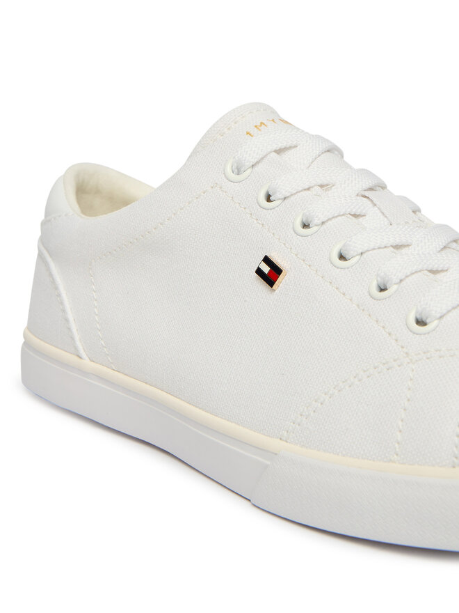 Tommy Hilfiger Sneakers aus Stoff Tommy Hilfiger Th Low Profile Vulc Canvas FW0FW09102 Weiß
