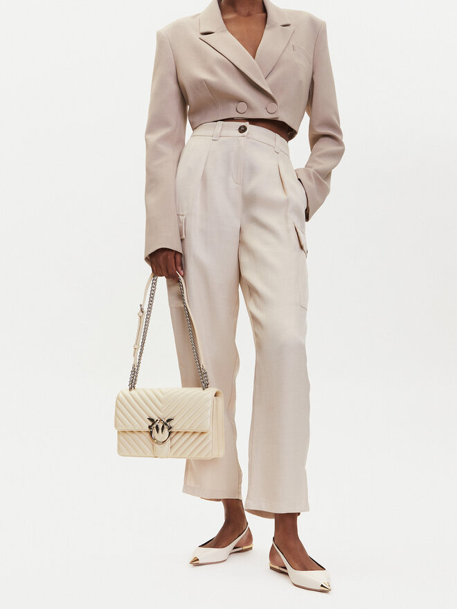 PINKO Handtasche PINKO Love One Classic Dc PE 24 PLTT 100941 A0GK Écru