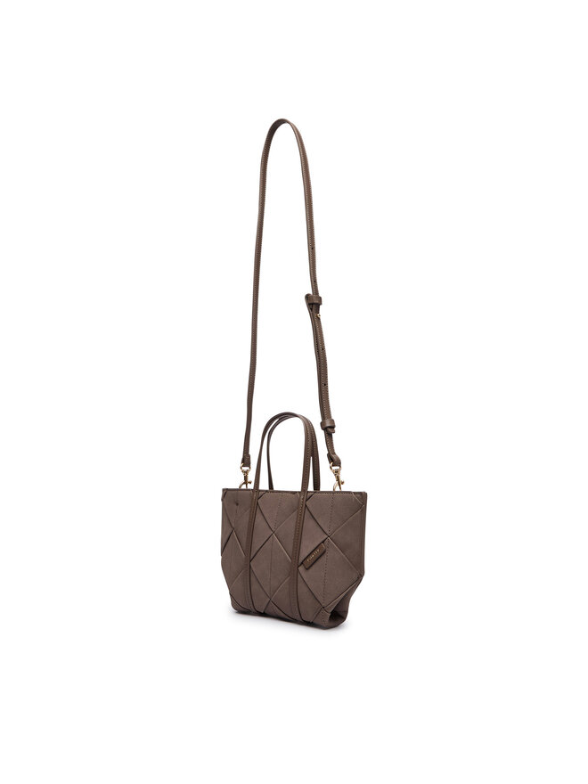 Calvin Klein Handtasche Calvin Klein Woven Sueded Mini Tote Crossbody LV04F3696G Braun