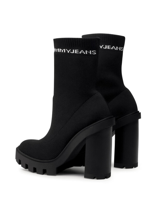 Tommy Jeans Stivaletti Tommy Jeans Cleated Heel Sock Boot EN0EN01081 Nero