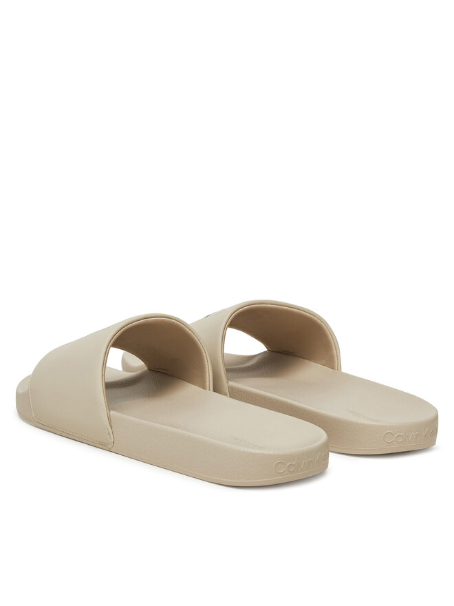 Calvin Klein Šľapky Calvin Klein Pool Slide W/ Ck Square HM0HM01754 Écru