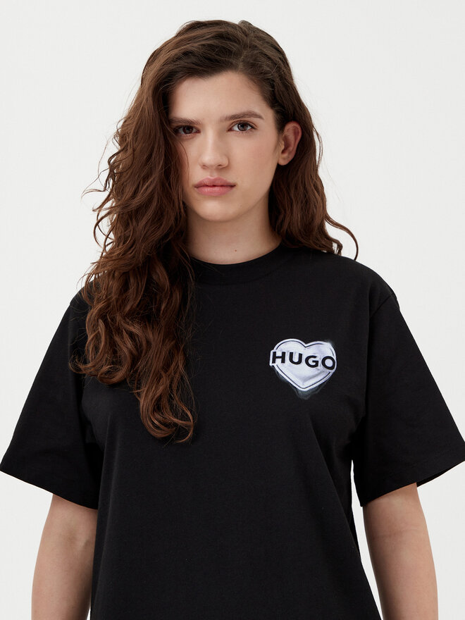 HUGO HUGO Camiseta Vintage 50534545 Negro Boxy Fit