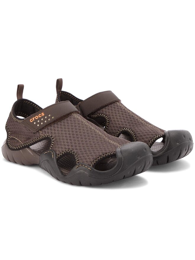 Sandały Crocs Swiftwater Sandal M 15041 Brązowy | eobuwie.com.pl