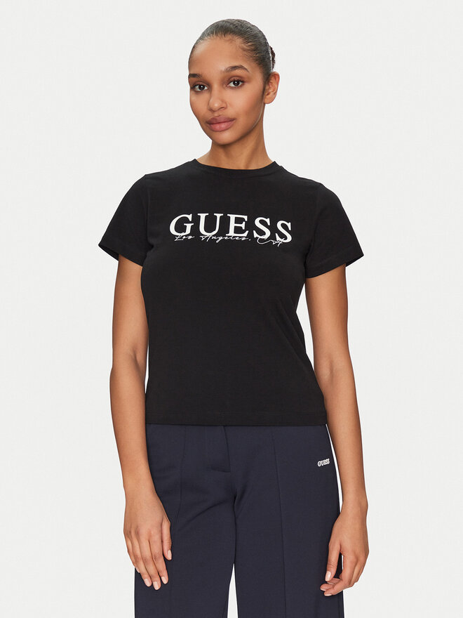 Guess Guess Marškinėliai V5GI15 J1314 Juoda Slim Fit