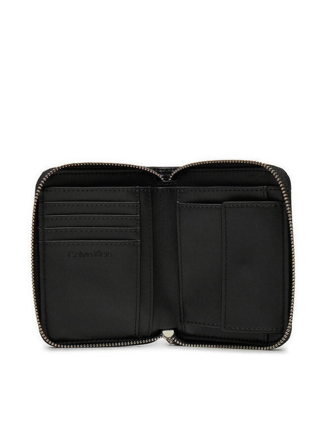 Calvin Klein Malá dámská peněženka Calvin Klein Mini Line Quilt Md Zip Around K60K613064 Černá