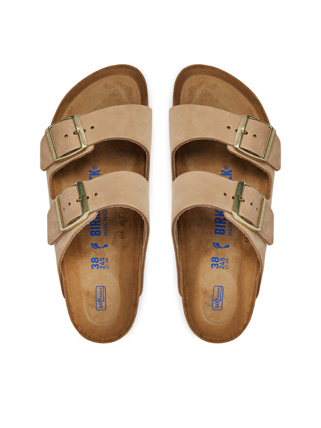 Pantoletten Birkenstock Arizona Sfb Lenb 1019016 Beige eschuhe