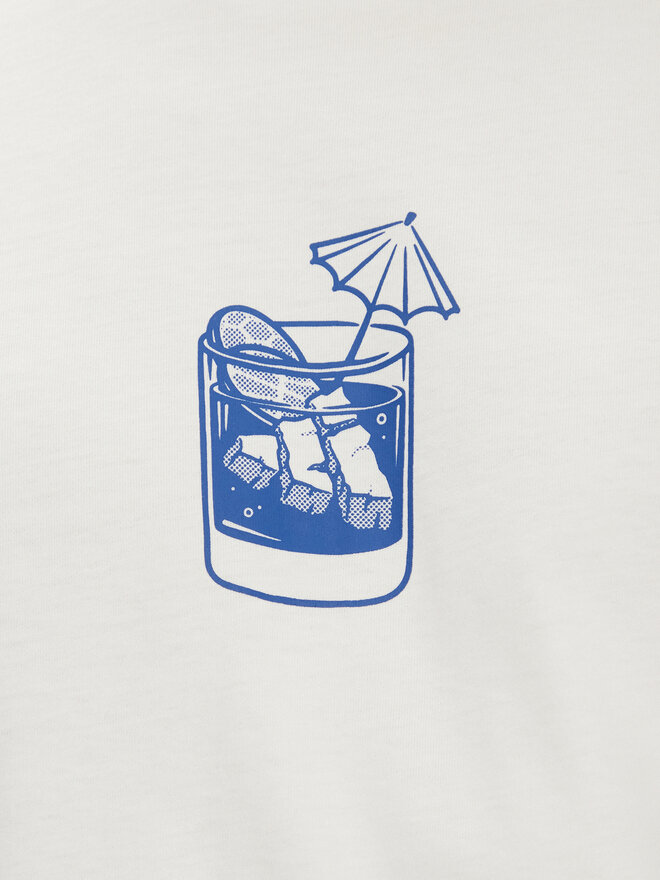 adidas adidas T-Shirt Lounge Drink Graphic JJ4013 Λευκό Regular Fit