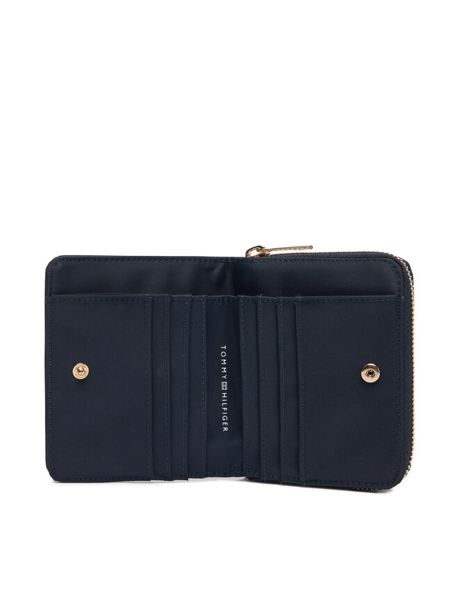 Tommy Hilfiger Geldbörse Tommy Hilfiger Th Icon Med Za W/Flap Nylon AW0AW18991 Dunkelblau