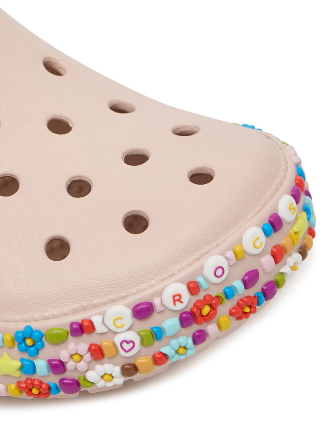 Crocs Шльопанці Crocs Classic Beaded Band 211614 Бежевий