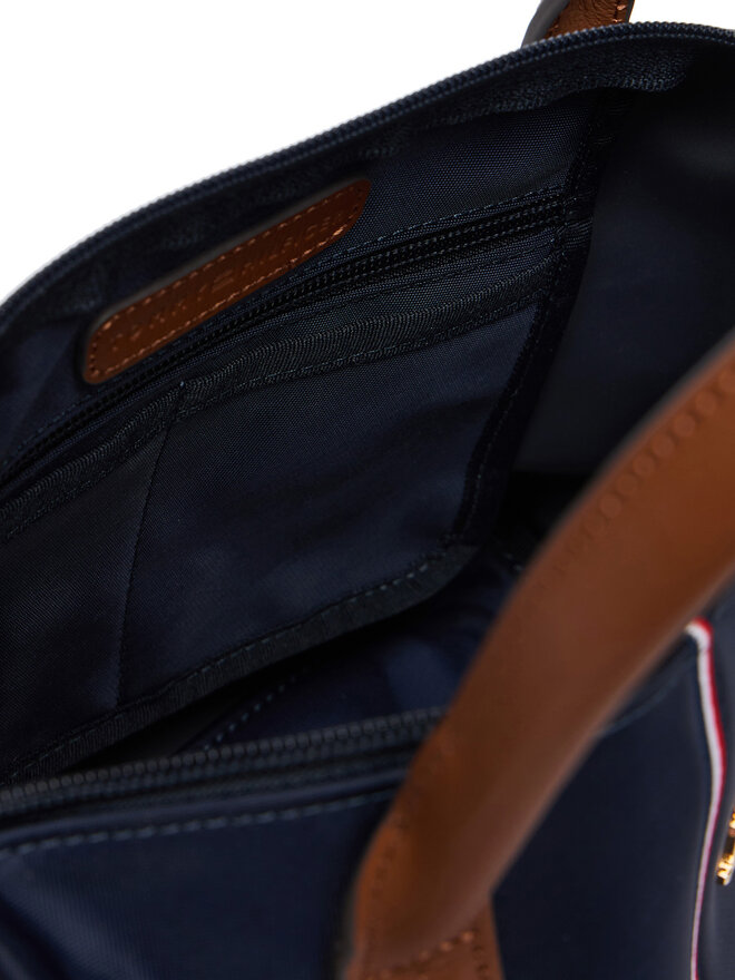 Tommy Hilfiger Handtasche Tommy Hilfiger Popette Mini Tote Corp AW0AW17707 Dunkelblau
