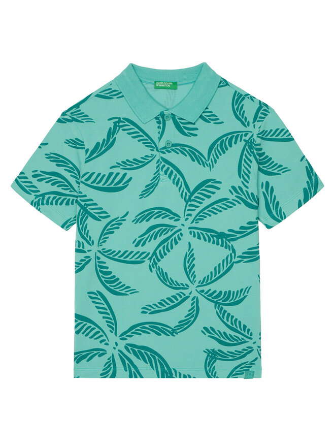 United Colors Of Benetton United Colors Of Benetton Поло 36Y4C301W Зелений Regular Fit