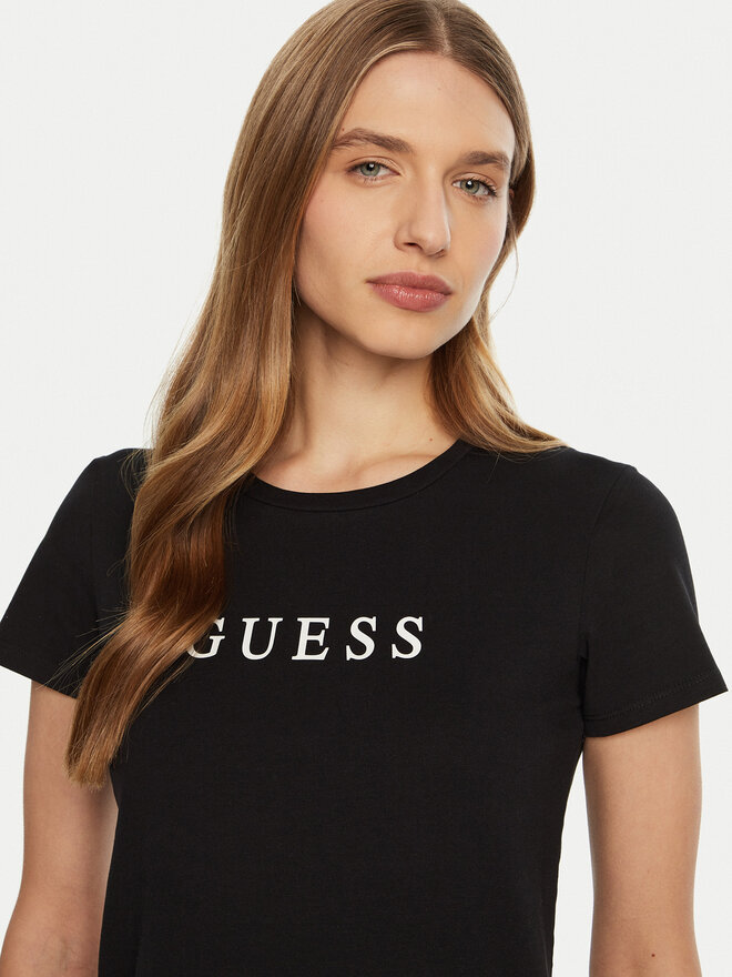 Guess Guess Marškinėliai O5RI01 KBBU1 Juoda Slim Fit