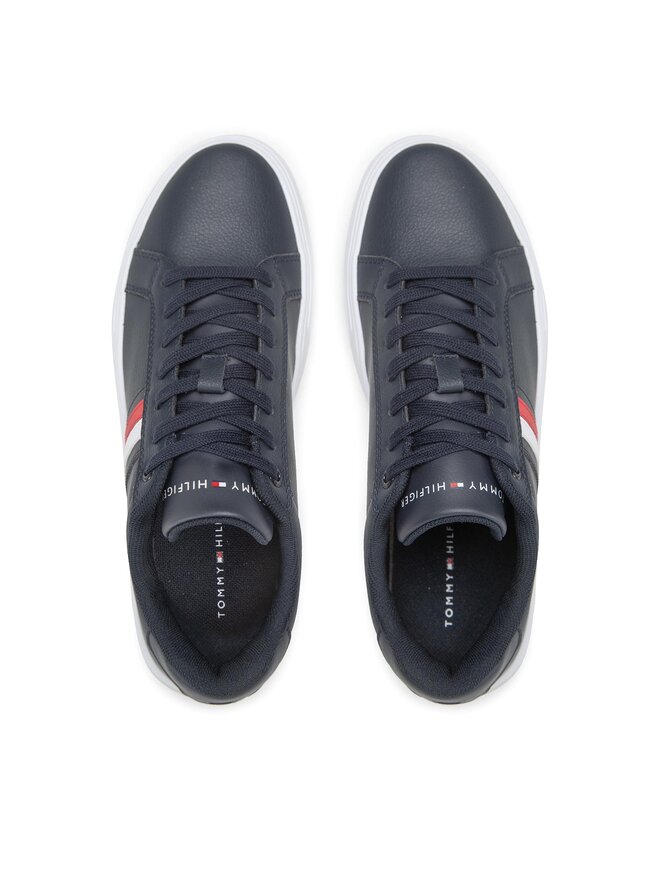 Tommy Hilfiger Snīkeri Tommy Hilfiger Corporate Cup Leather Stripes FM0FM04275 Tumši zils