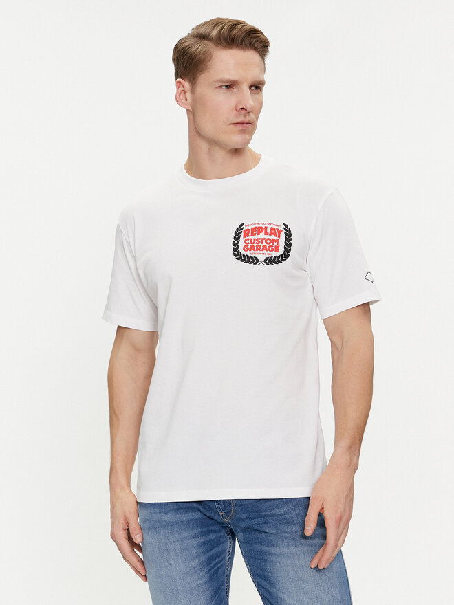 REPLAY Replay Marškinėliai M6765.000.22662 Balta Regular Fit