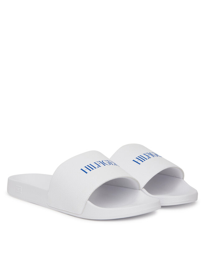 Tommy Hilfiger Παντόφλες Tommy Hilfiger Hilfiger Print Tumble Pool Slide FM0FM05505 Λευκό
