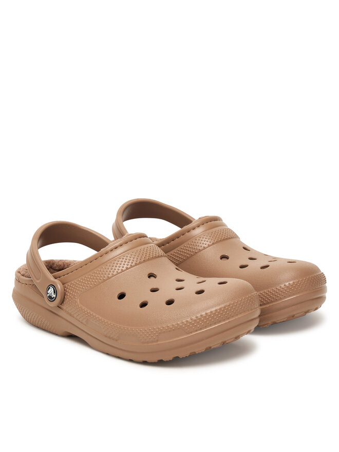 Crocs Pantoletten Crocs Classic Lined Clog 203591 Braun
