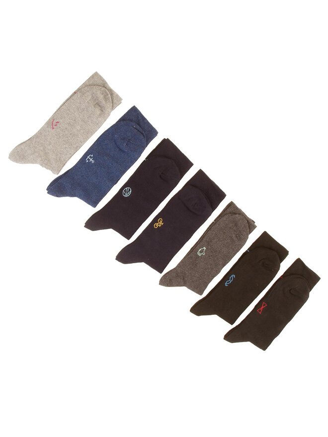 Tom Tailor Zestaw 7 par wysokich skarpet unisex Tom Tailor 9997 Czarny
