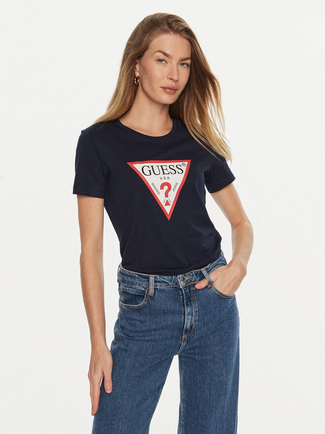 Guess Guess Футболка W1YI1B I3Z14 Cиній Regular Fit