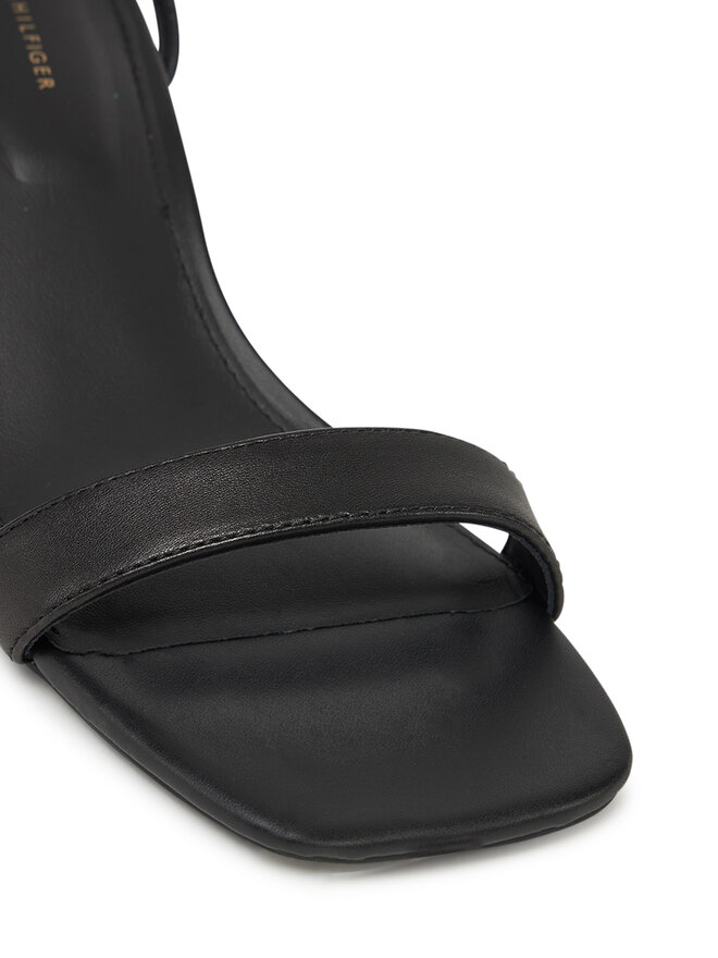 Tommy Hilfiger Sandale Tommy Hilfiger Leather Knots Kitten Sandal FW0FW08424 Negru