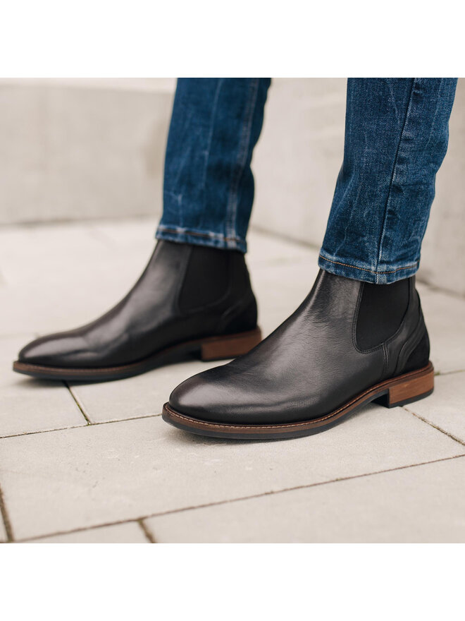 Tommy Hilfiger Sztyblety Tommy Hilfiger Elevated Leather Mix Chelsea FM0FM02424 Czarny
