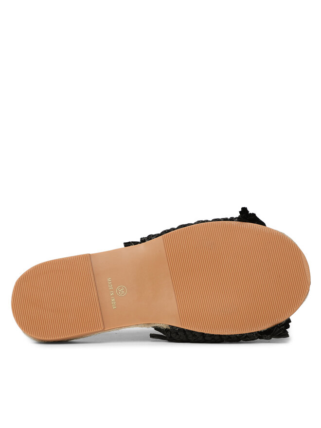Manebi Еспадрили Manebi Fringed Knots Raffia Jute Sandals V 3.1 Y0 Черен