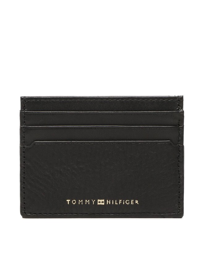 Tommy Hilfiger Калъф за кредитни карти Tommy Hilfiger Th Premium Leather Cc Holder AM0AM10987 Черен