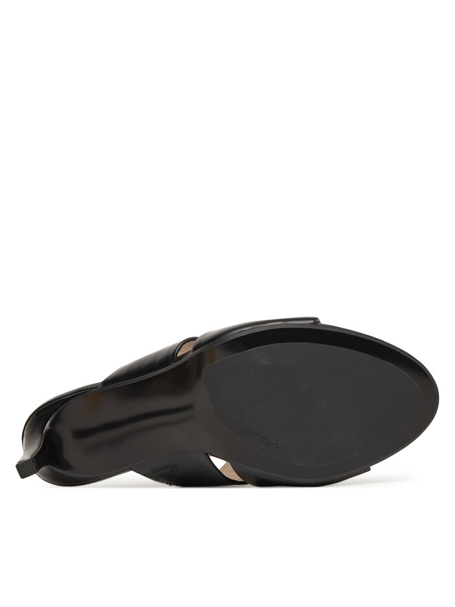 Calvin Klein Klapki Calvin Klein Heel Mule 70 - Lth 2 Straps HW0HW02460 Czarny