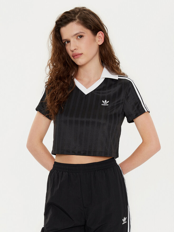 adidas adidas T-Shirt adicolor Football Jacquard JD2606 Μαύρο Slim Fit