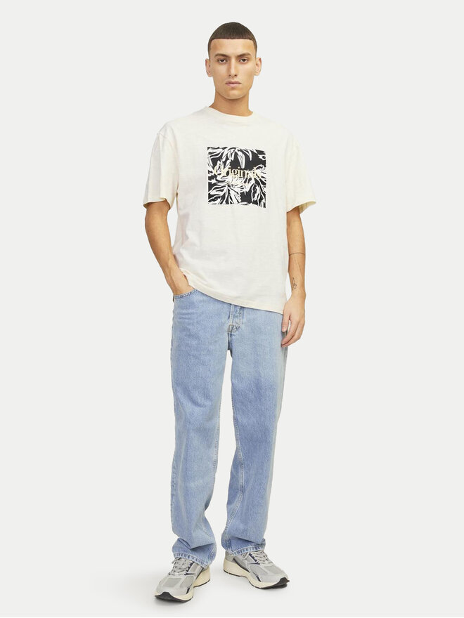 Jack&Jones Jack&Jones Marškinėliai Lafayette 12250436 Écru Relaxed Fit
