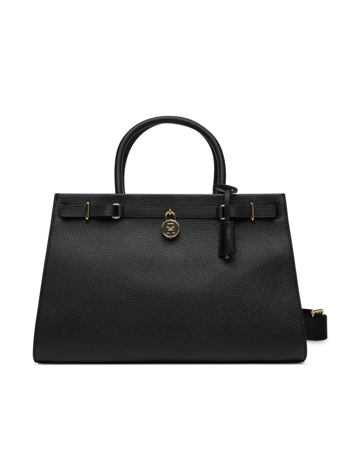 Tommy Hilfiger Bolso Tommy Hilfiger American Icon Tote Leather AW0AW17185 Negro