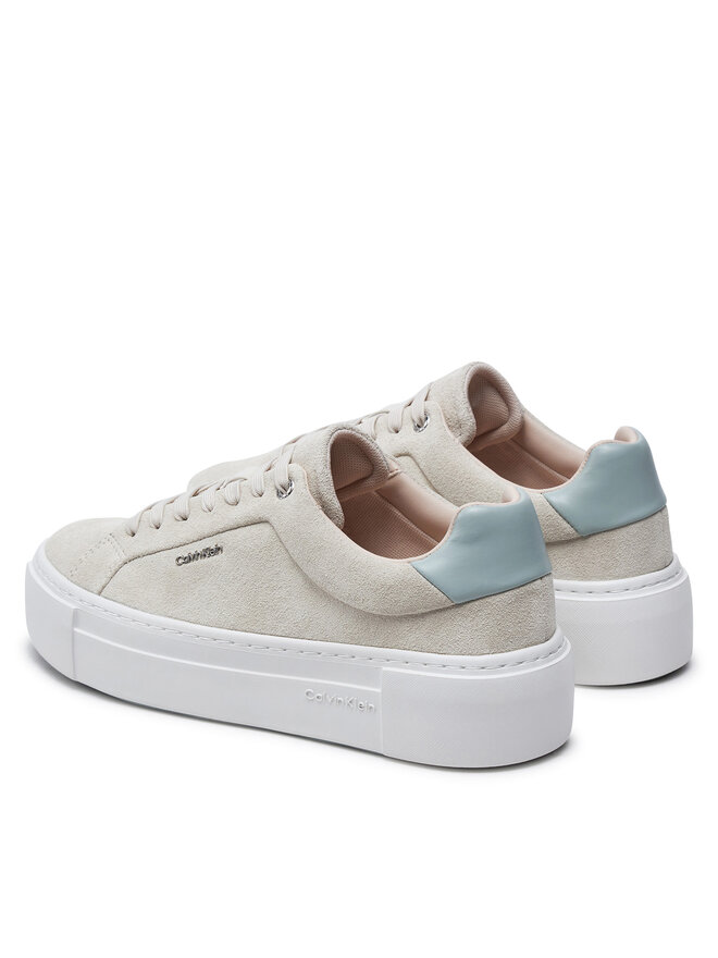 Calvin Klein Sneakersy Calvin Klein Flatform Cup Lace Up W/Ml HW0HW02282 Beżowy