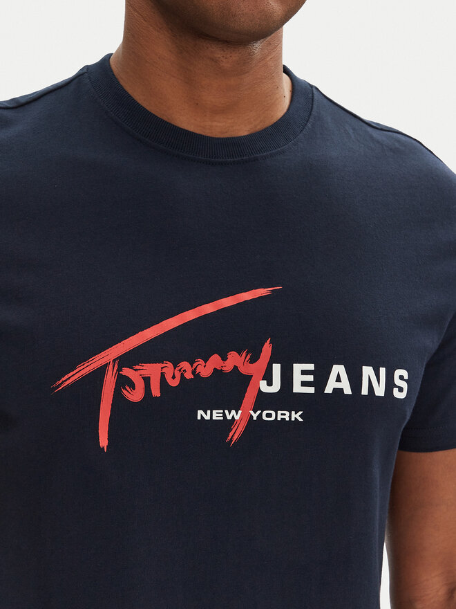 Tommy Jeans Tommy Jeans Majica Signature Dna DM0DM20817 Mornarsko modra Regular Fit