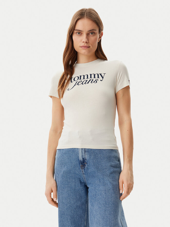 Tommy Jeans Tommy Jeans Camiseta Essential DW0DW19447 Beis Slim Fit