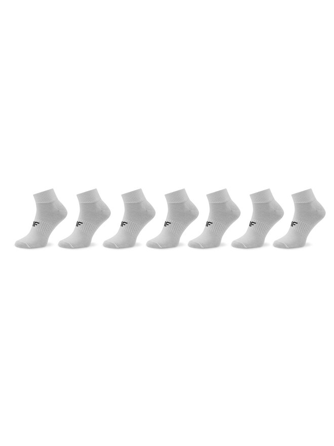 4F Sada 7 párů vysokých ponožek unisex 4F 4FAW22-USOCM073 Bílá