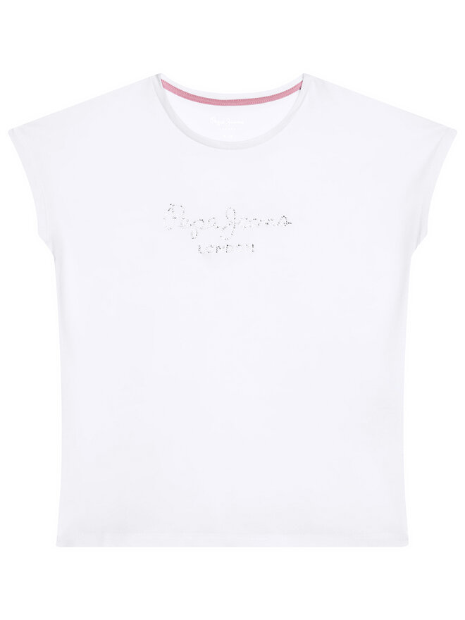 Pepe Jeans Pepe Jeans Marškinėliai Nuria PG502460 Balta Regular Fit