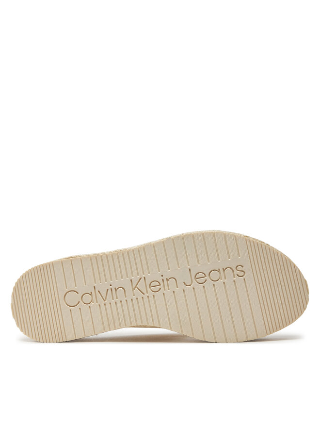 Calvin Klein Jeans Εσπαντρίγιες Calvin Klein Jeans Sporty Wedge Rope Sandal Mr YW0YW01364 Λευκό