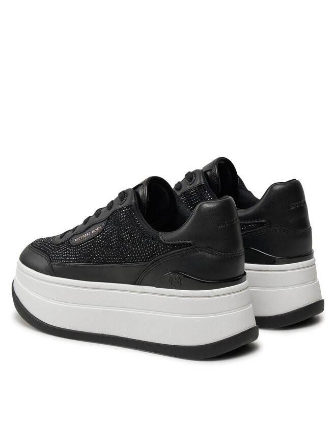 MICHAEL Michael Kors Снікерcи MICHAEL Michael Kors Hayes Embellished Leather Sneaker 43F4HYFS1D Чорний