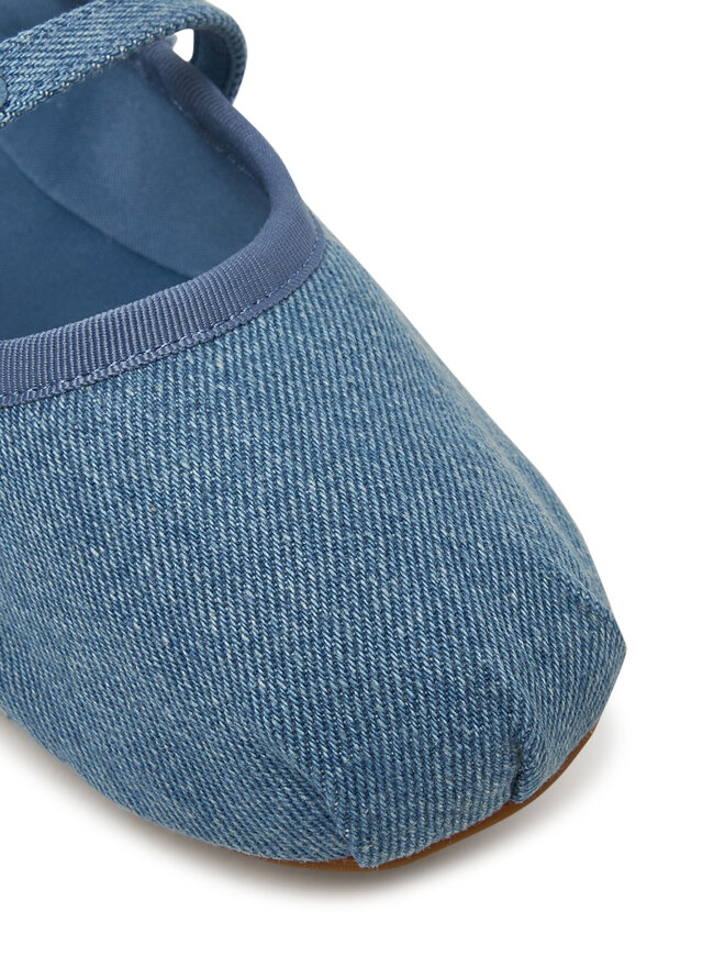 Tommy Jeans Baleriny Tommy Jeans Ballerina Denim EN0EN02782 Niebieski