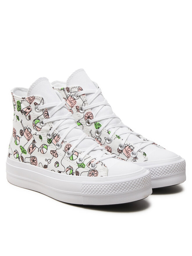 Converse Plátěnky Converse Chuck Taylor All Star Lift Platform Pink Lemonade A07561C Bílá